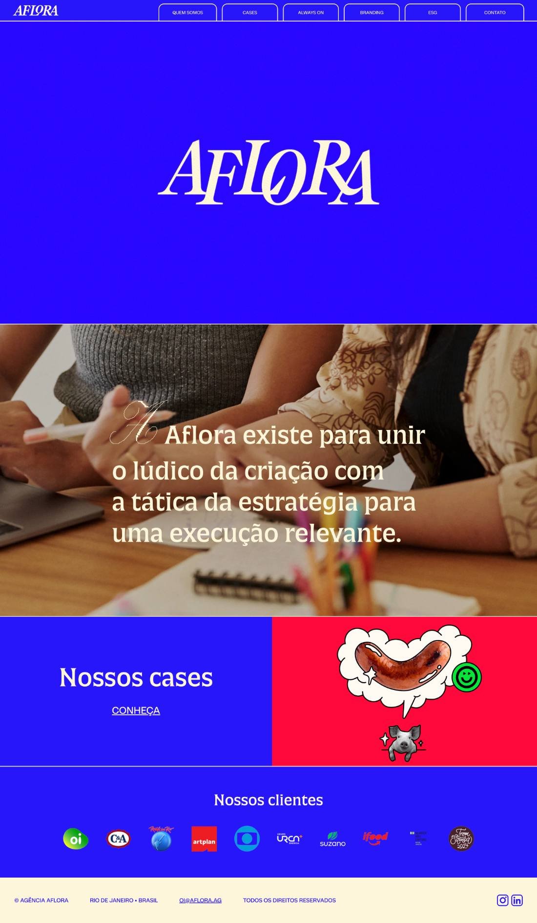 Site da Aflora Agência